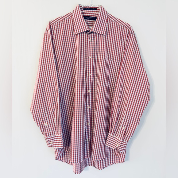 Hathaway Platinum Other - Hathaway Platinum Gingham Check Red White Blue Men's Button Down Dress Shirt